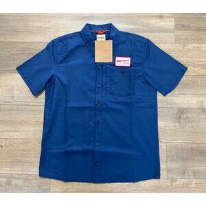Simms Fishing Shop Shirt Mens M Short Sleeve Quick Dry Zipper Pocket Button Up